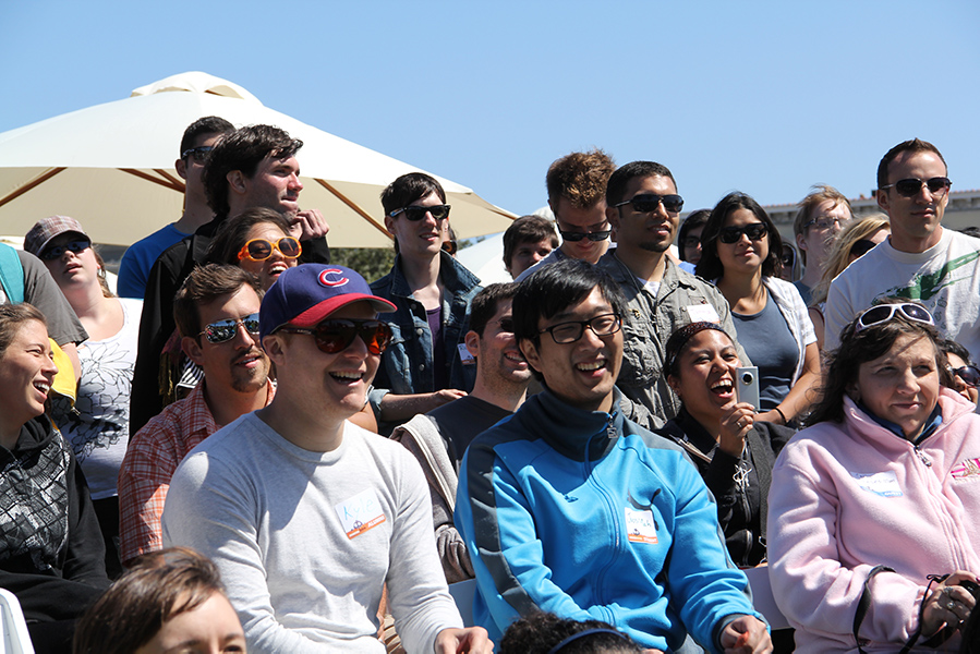 Animation Mentor students hanging out at a school BBQ