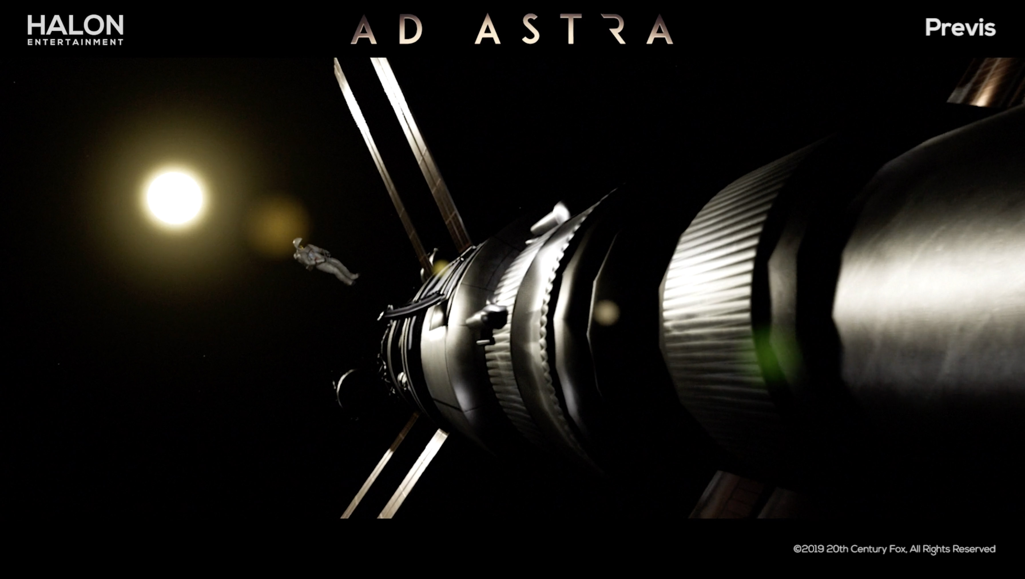Roy McBride (Brad Pitt) and the Jupiter Asteroid Belt in Ad Astra, 20th Century Fox